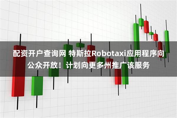 配资开户查询网 特斯拉Robotaxi应用程序向公众开放！计划向更多州推广该服务