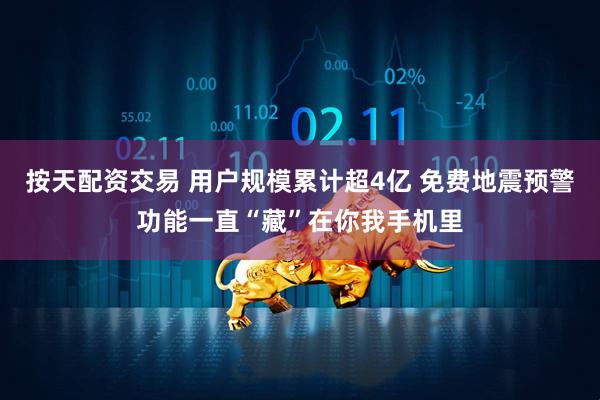 按天配资交易 用户规模累计超4亿 免费地震预警功能一直“藏”在你我手机里